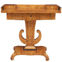 Swedish Karl Johan Biedermeier Writing Table in Birch, circa 1810 3