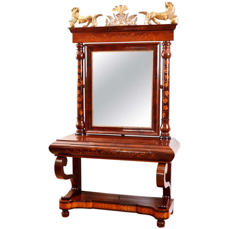 Spanish Empire Pier Console with Mirror, circa 1810 For Sale at 1stDibs