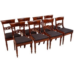 Antique Set of 8 (Eight) Regency Dining Chairs in Mahogany, c.1835