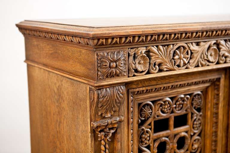 French Renaissance Revival Bookcase or Cabinet with Carved Panels, France, circa 1900