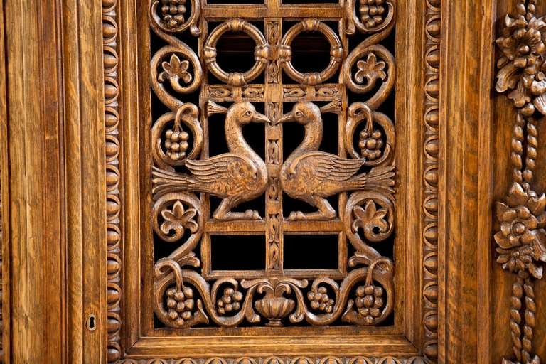 19th Century Renaissance Revival Bookcase or Cabinet with Carved Panels, France, circa 1900