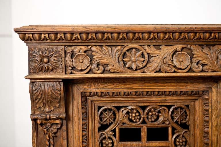 Renaissance Revival Bookcase or Cabinet with Carved Panels, France, circa 1900 1