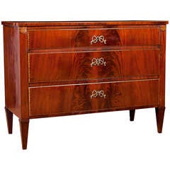 Antique Empire Chest of Drawers in Mahogany with Satinwood Inlays, circa 1820