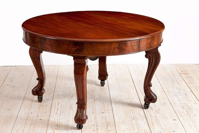 Neoclassical Dining Table in Mahogany with Crank Mechanism, Philadelphia circa 1860