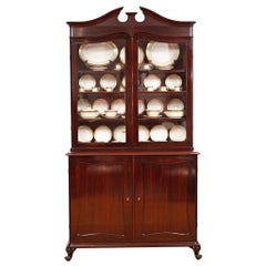 French Louis Philippe Glazed Bookcase/ Vitrine in Rosewood with Drawers, c. 1845
