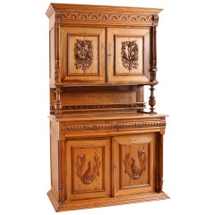French Harvest Buffet in Pitch Pine from Brittany, circa 1860