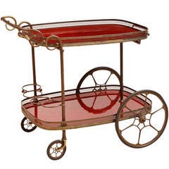 French Vintage Brass Tea or Bar Cart