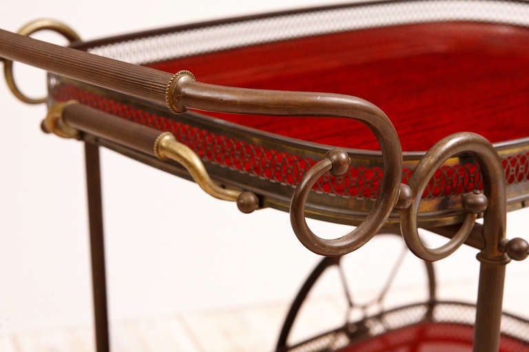 French Vintage Brass Tea or Bar Cart 1