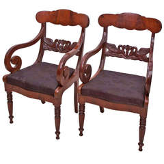 Pair of Danish Empire Fauteuils with Swan Motif, circa 1830