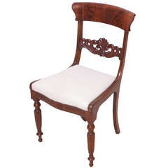 Antique Single Danish Empire Side Chair in Mahogany, circa 1830