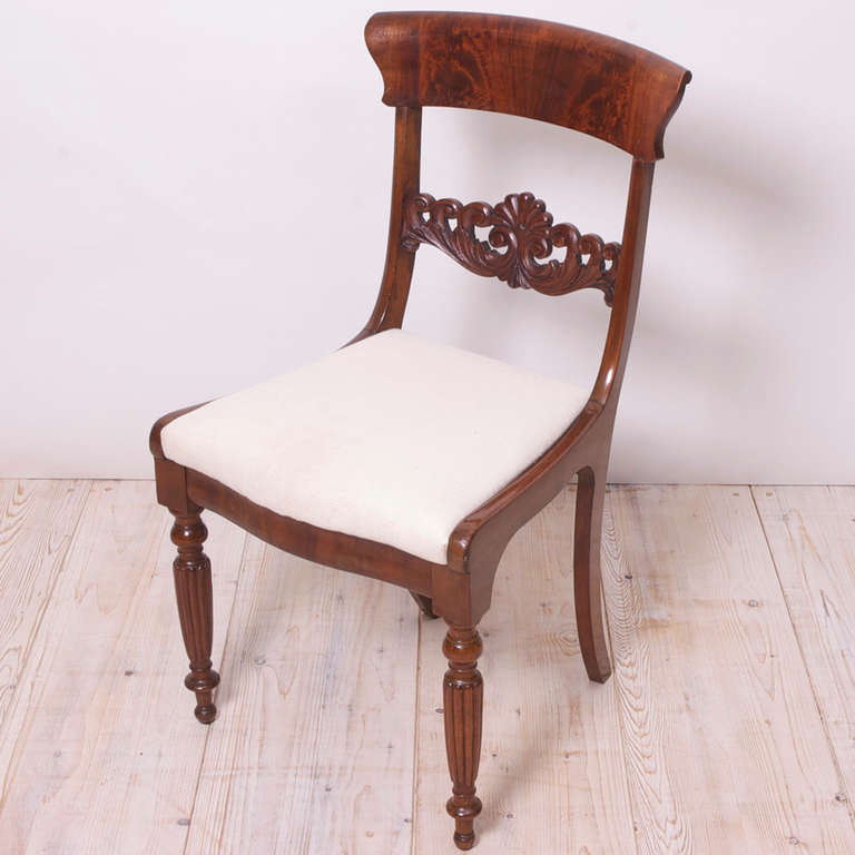Single Danish Empire Side Chair in Mahogany, circa 1830 In Excellent Condition In Miami, FL