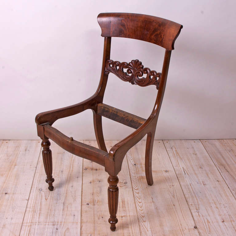 19th Century Single Danish Empire Side Chair in Mahogany, circa 1830