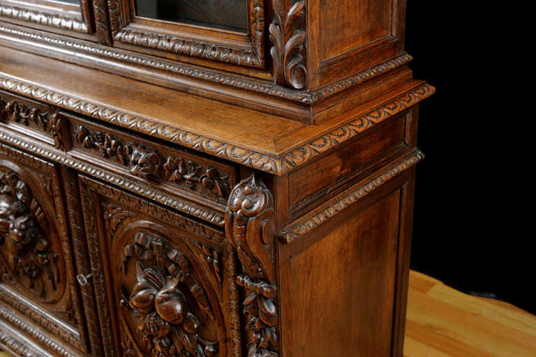 Well-Carved Flemish Buffet a Deux Corps in Oak 1