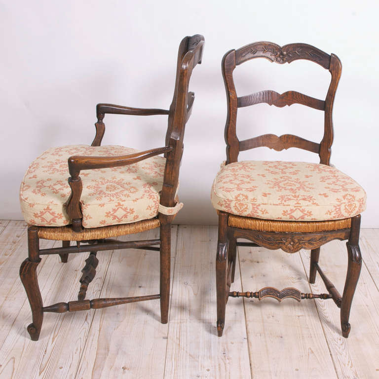Set of Eight French Provincial Louis XV Dining Chairs, circa 1830 1