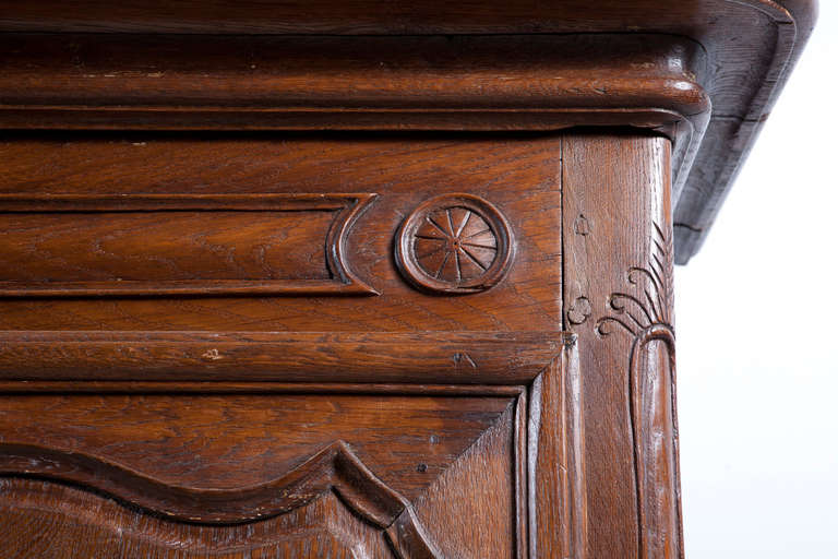 Louis XV Late 18th Century European Oak Armoire from the Ardennes Region of Belgium For Sale