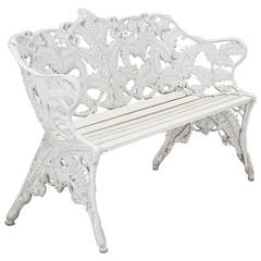 Swedish Garden Bench with Fern Motif