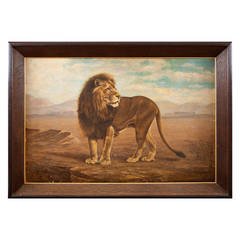 Large "Lion" Oil Painting by C.A. de Lisle-Holland