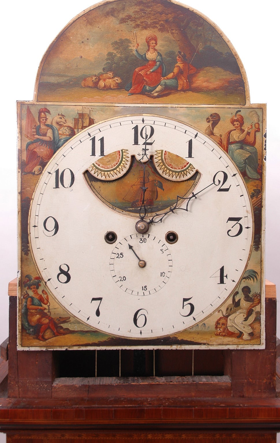 19th Century English Regency Clock, Decorative Painting by Finnemore of Birmingham