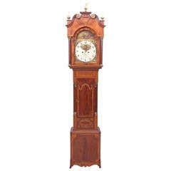 Antique English Regency Clock, Decorative Painting by Finnemore of Birmingham