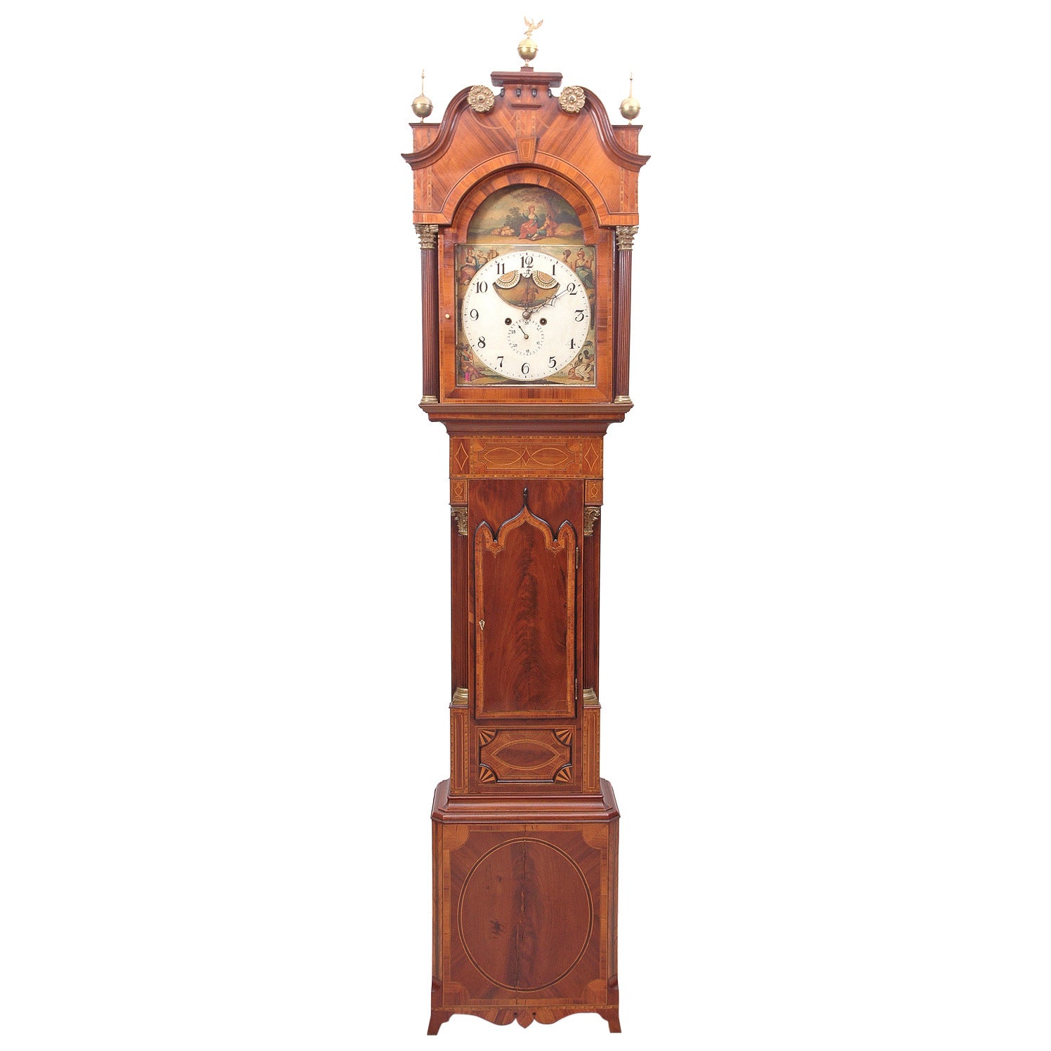 English Regency Clock, Decorative Painting by Finnemore of Birmingham