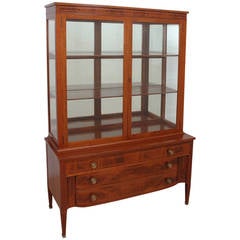 Mid-Century Display Cabinet with Flight of Drawers