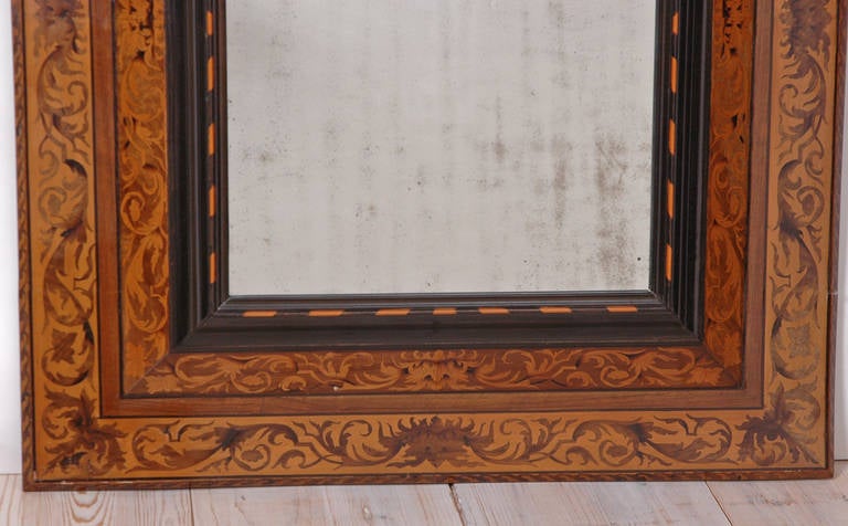 18th Century and Earlier 18th Century Dutch Marquetry Mirror from Curacao in the West Indies