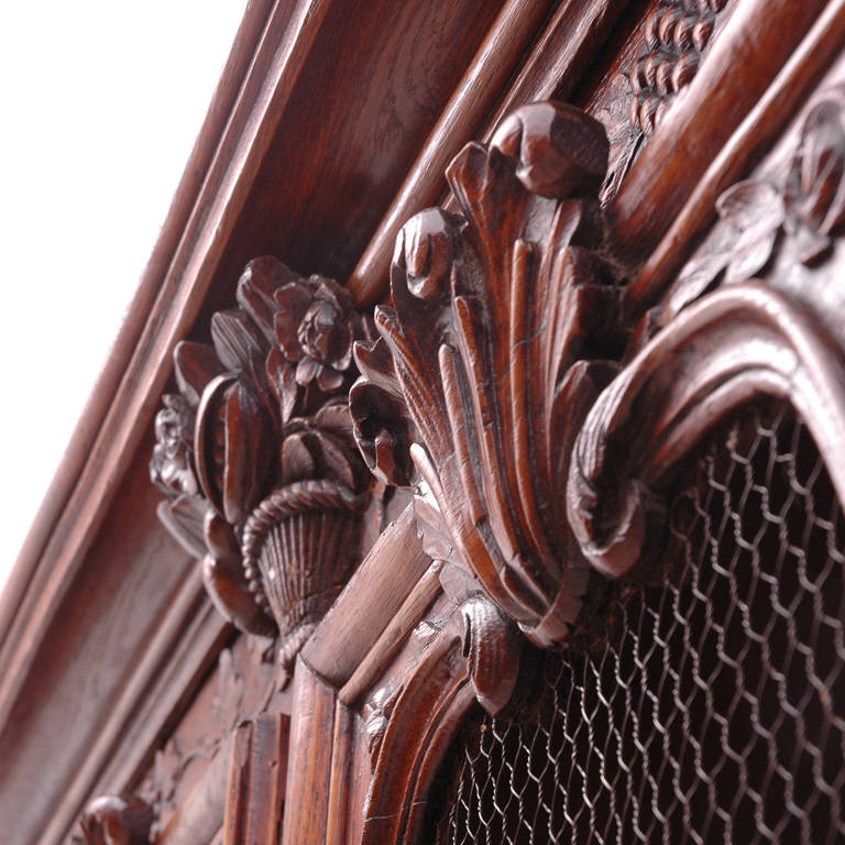 Louis XV Antique French Marriage Armoire in Carved Oak from Normandy, c. 1800 2