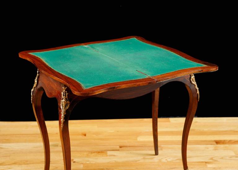 French Belle Époque Game Table in Rosewood with Marquetry & Ormolu, circa 1880 For Sale 5