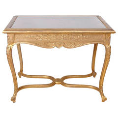 Belle Époque Gilded Writing Table in the Style of Louis XV