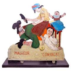 French "Marital Strife" Mechanical Carnival Toy