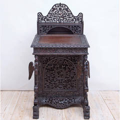 Carved Anglo-Indian Davenport Desk with Griffins