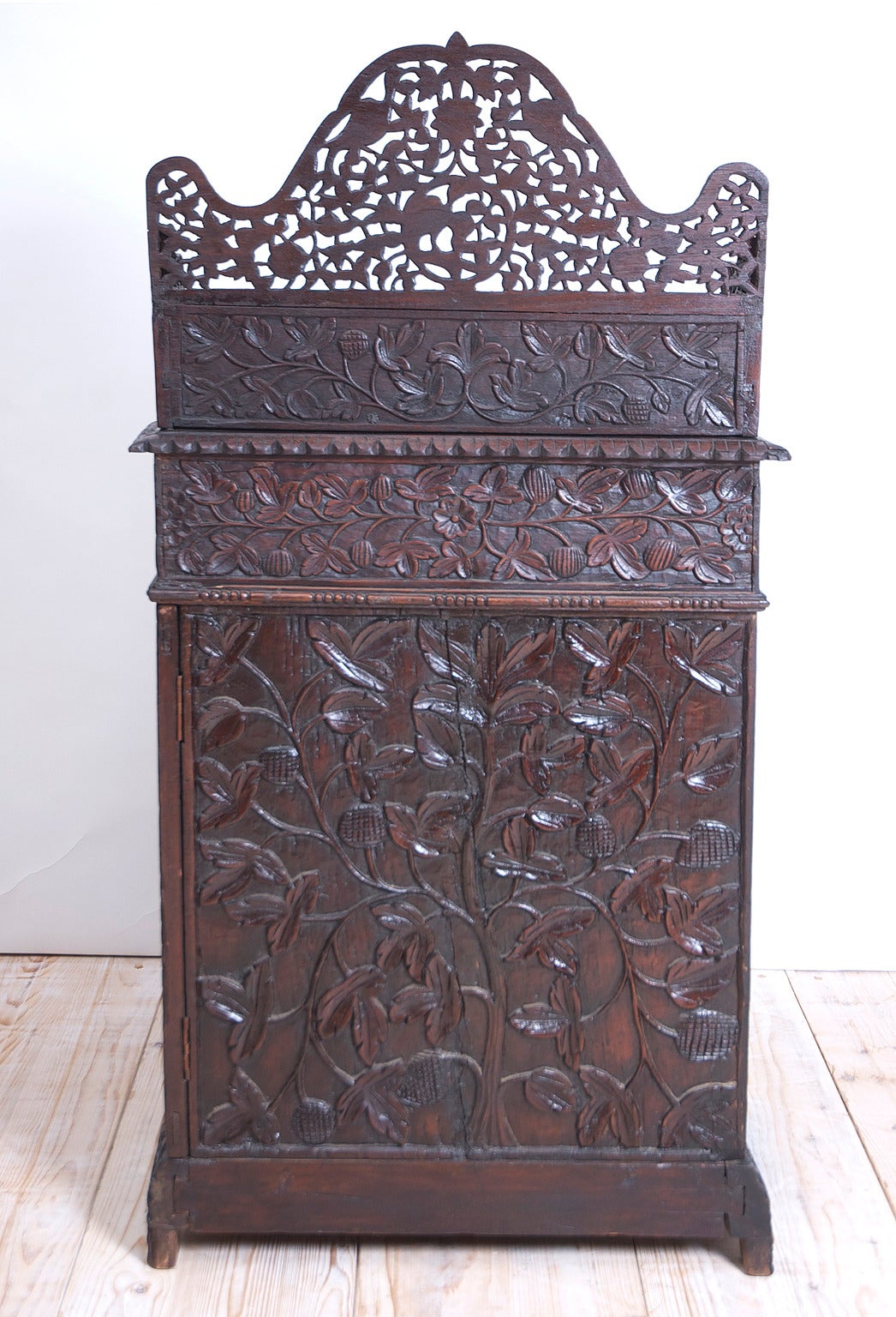 Carved Anglo-Indian Davenport Desk with Griffins 2