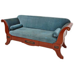 Scandinavian Empire Sofa in Mahogany with Ormolu and Upholstery 4