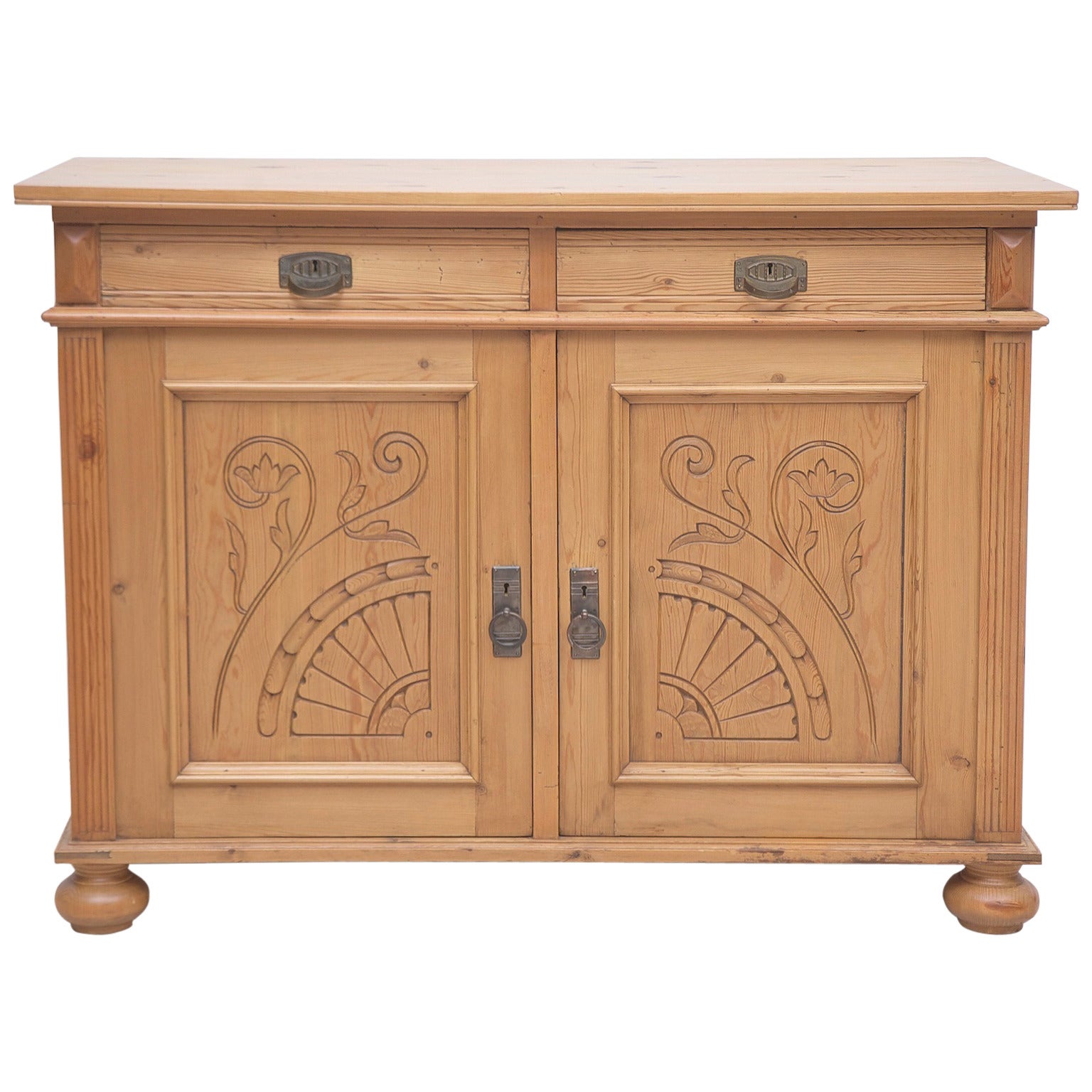 Jugendstiel or Art Nouveau Cabinet in Pine