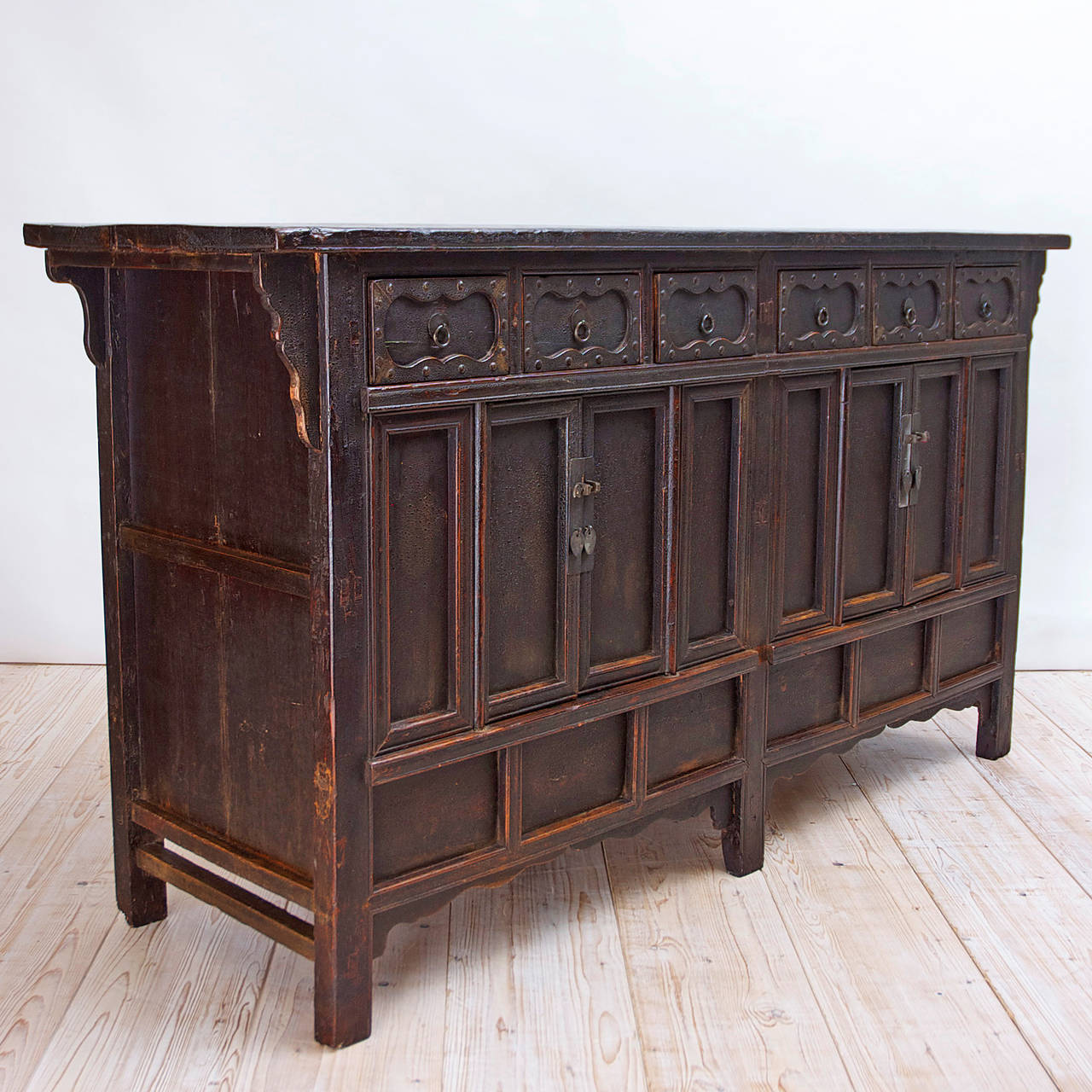 Lacquered 19th Century Chinese Coffer Sideboard
