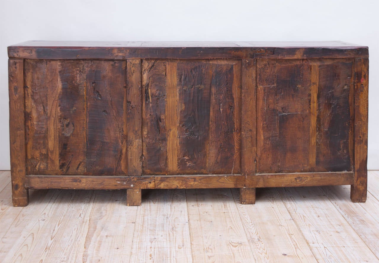 Wood 19th Century Chinese Painted Coffer or Sideboard