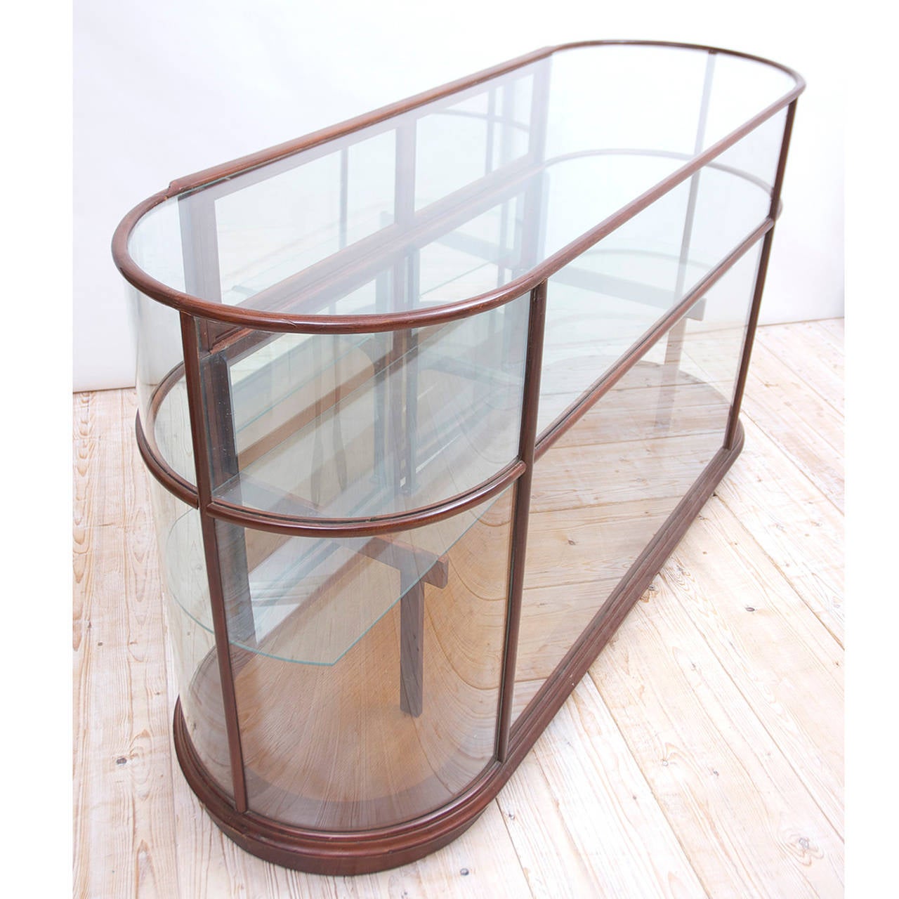 mid century glass cabinet