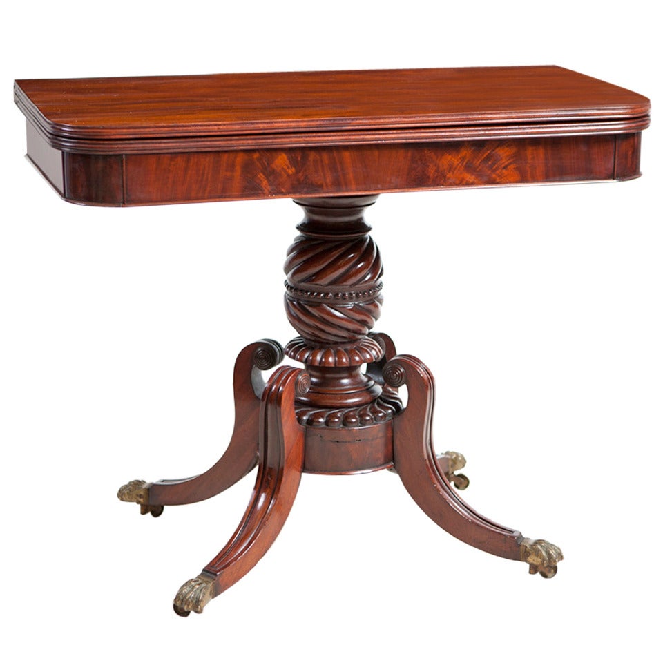 American Federal Game or Side Table in Mahogany, Boston, circa 1815 at