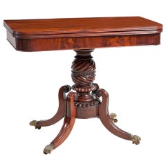 American Federal Game or Side Table in Mahogany, Boston, circa 1815