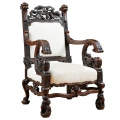 Chinese Dragon Chair in Elaborately Carved Rosewood