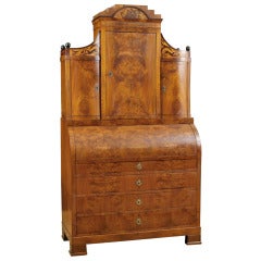 North German Empire Cylinder-Top Secretary with Bookcase in Ash, circa 1815 12