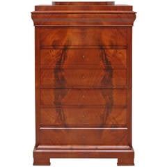 Biedermeier or Danish Empire Chest of Drawers with Secretaire, circa 1825