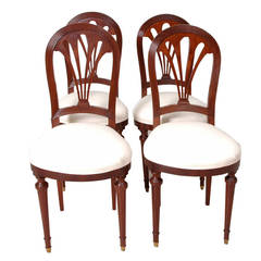 Set of Four French Art Deco Dining Chairs, circa 1920