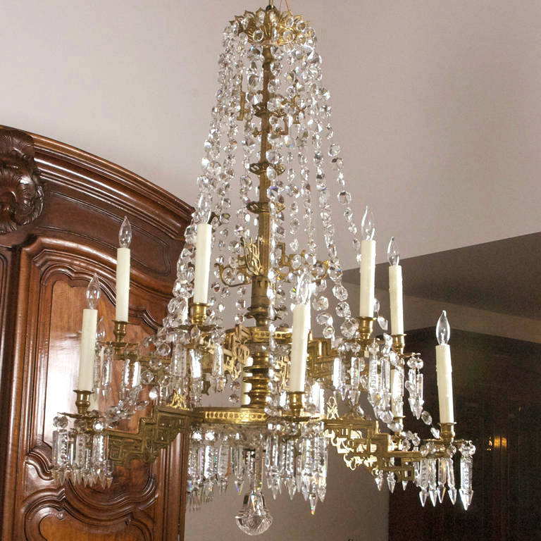 Swedish Twelve-Light Crystal Chandelier