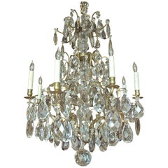 Antique Large Rococo-Style Crystal Chandelier with 16 Lights, Sweden, circa 1890