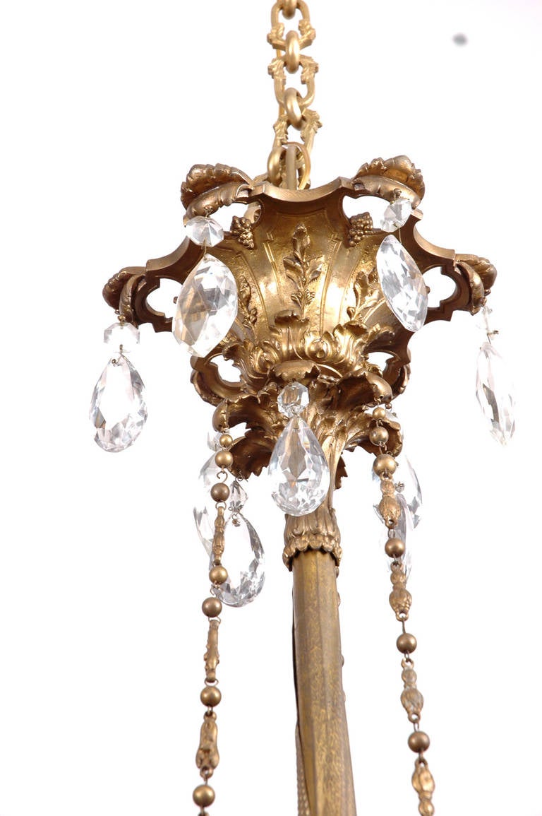 20th Century Large Baccarat Inspired Belle Époque Leaded Cut Glass and Crystal Chandelier 