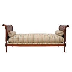 Antique Directoire Daybed in Walnut, France, circa 1800