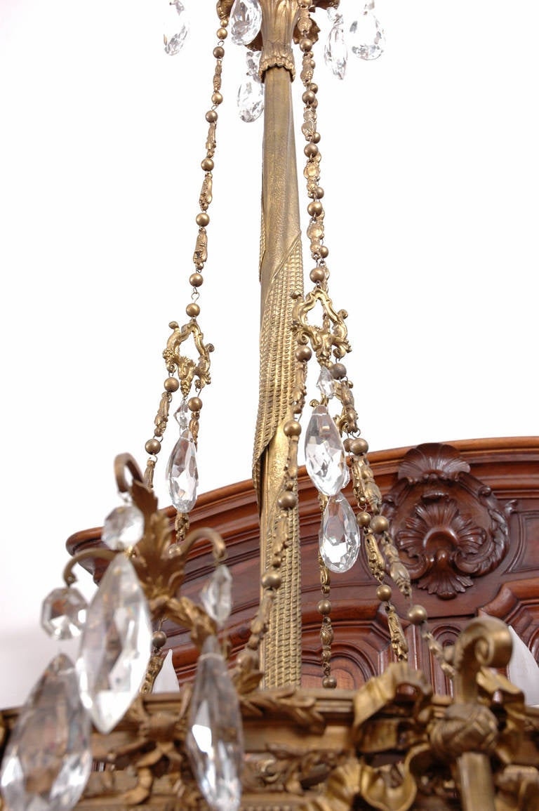 Large Baccarat Inspired Belle Époque Leaded Cut Glass and Crystal Chandelier  In Excellent Condition In Miami, FL