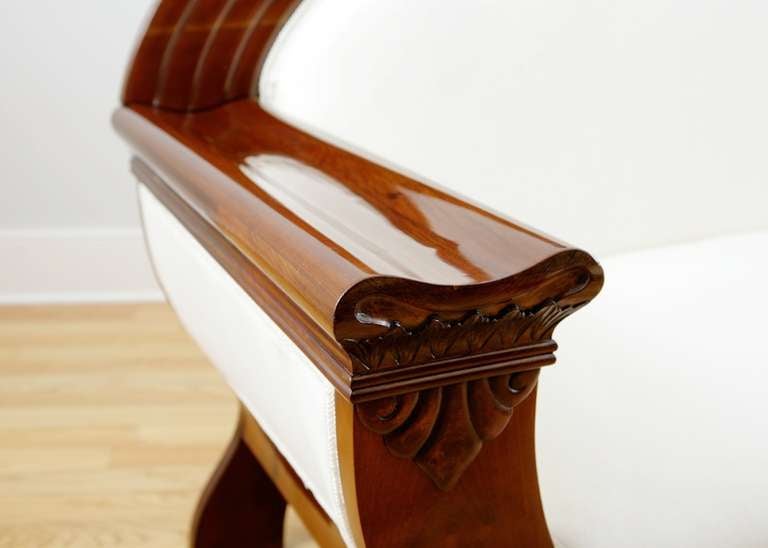 Danish Art Deco Gondola Sofa in Cuban Mahogany, Circa 1915