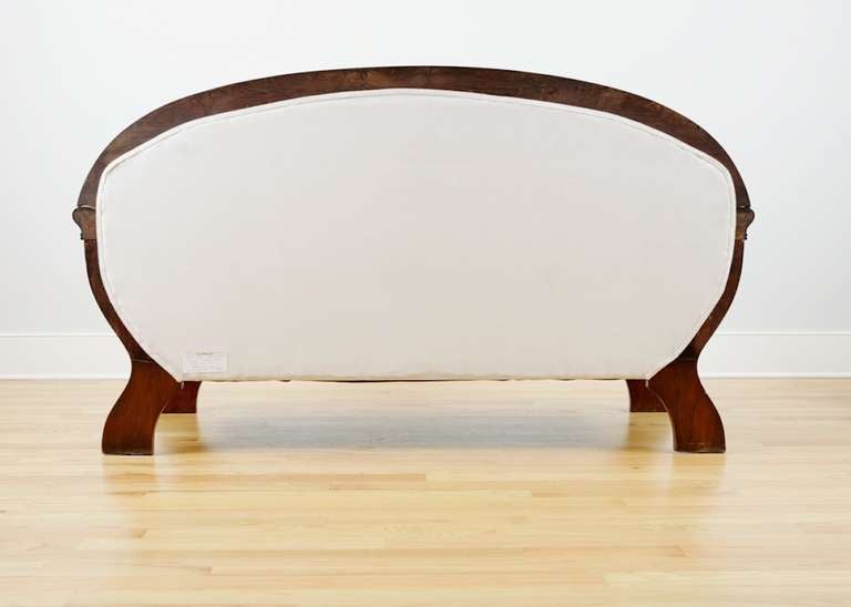 Art Deco Gondola Sofa in Cuban Mahogany, Circa 1915 2